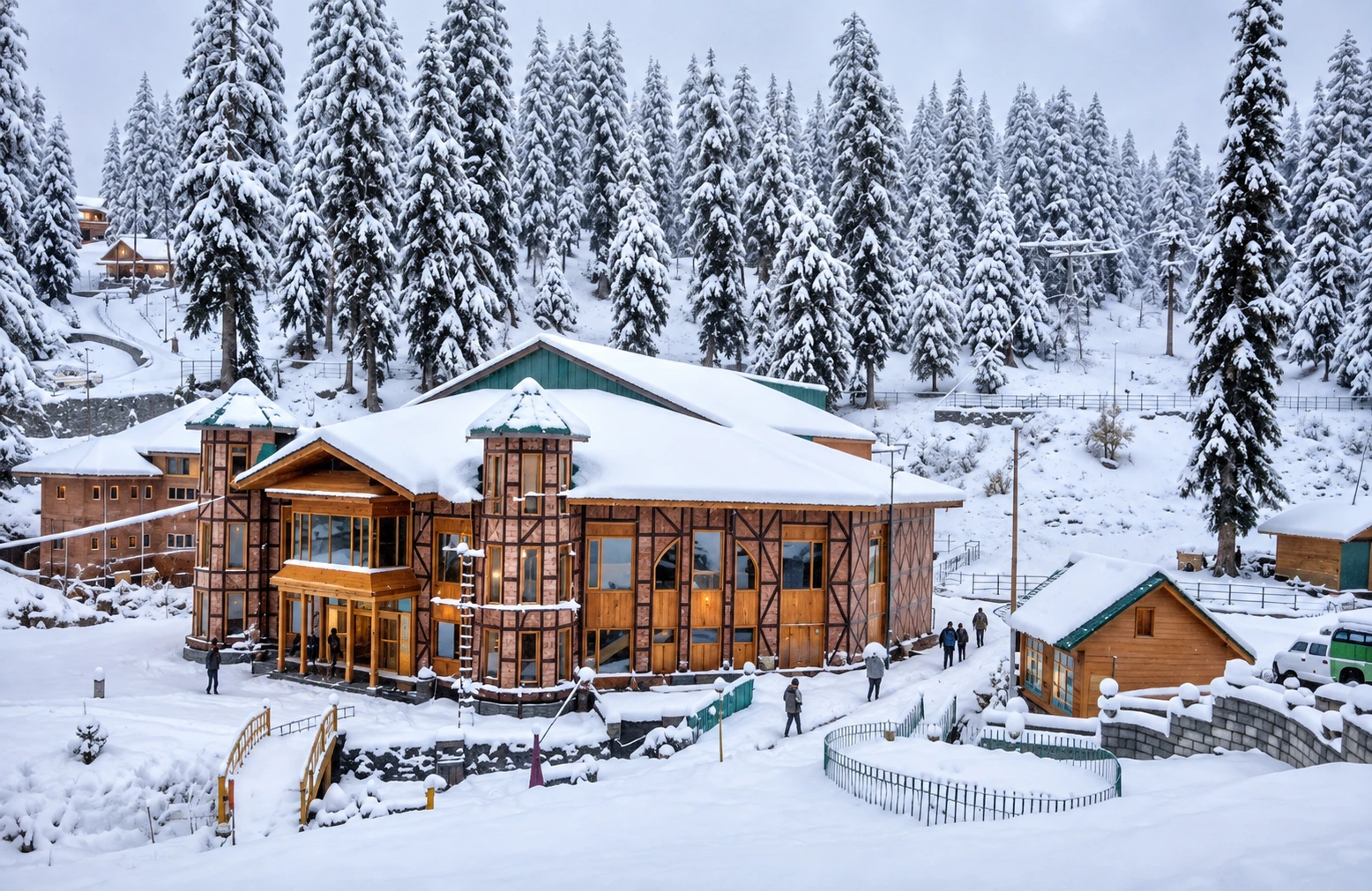 First Snowfall in Gulmarg: The Mountains Turn into a Winter Wonderland